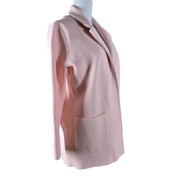 Magaschoni Open Front Cotton Wool Blend Pink Cardigan Sweater Jacket Medium - Picture 4 of 12